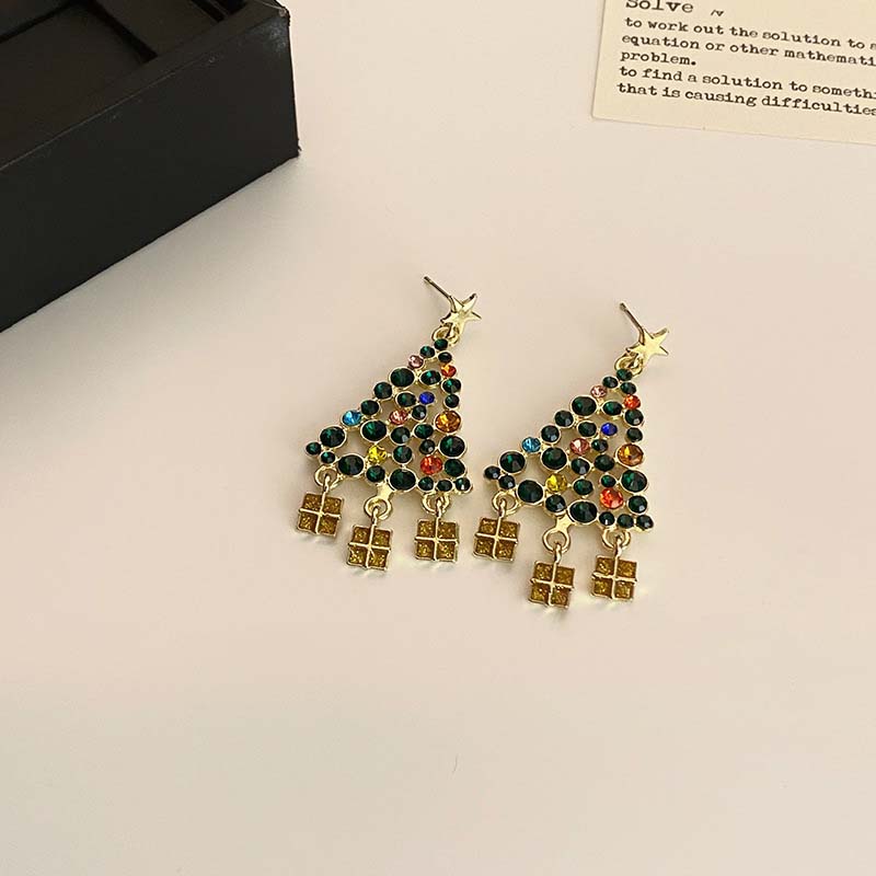 

Модные серьги-подвески в виде елки с кристаллами и цирконами для женщин, симпатичные дизайнерские серьги, ювелирные украшения, аксессуары для вечеринок как