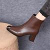 Women Ankle High Heels Chelsea Boots Square Toe Shoes Designer Pumps 2026 Autumn Winter New Modern Ankle Boots Women Short Boots