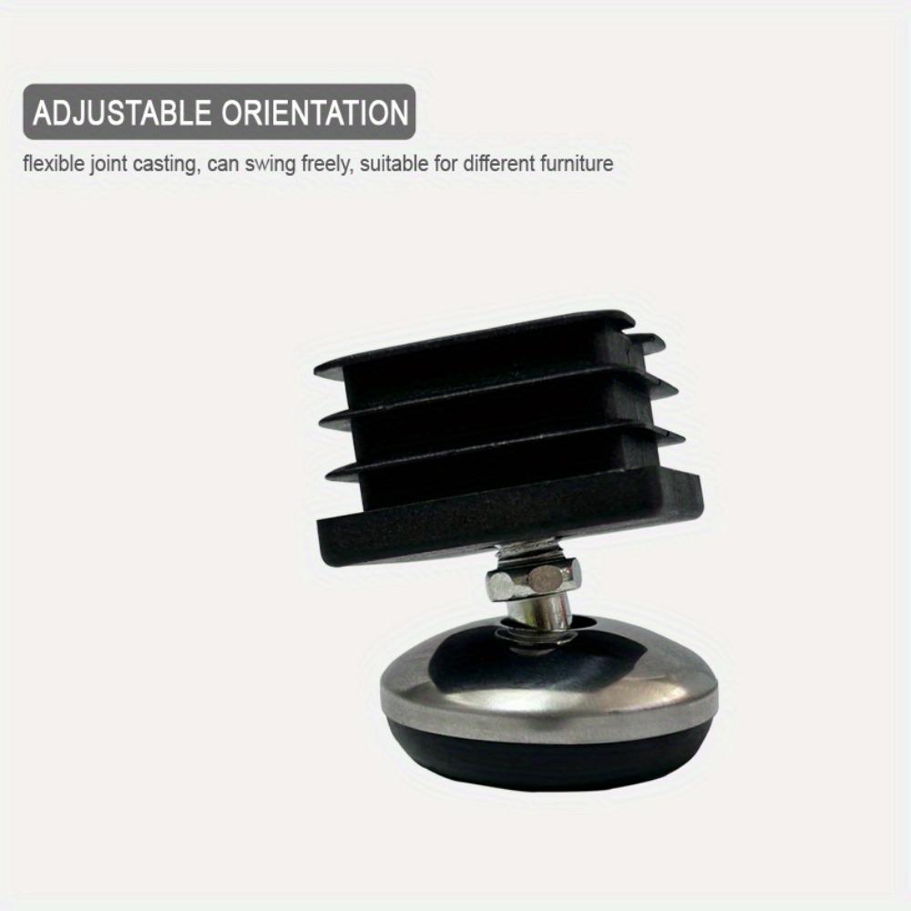 8 Pcs Adjustable Furniture Leveling Feet - Swivel Base, Threaded Furniture Glide Pads for Tables, Chairs, Stools Metal Finish