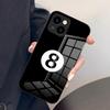 Billiard Fashion Number 8 Phone Case For IPhone 17 Pro Max 15 Pro 16 14 Plus 12 13 Mini 11 Pro Shockproof Glass Cover
