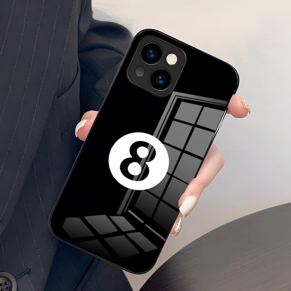 Billiard Fashion Number 8 Phone Case For IPhone 17 Pro Max 15 Pro 16 14 Plus 12 13 Mini 11 Pro Shockproof Glass Cover
