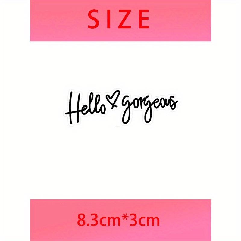 1pc Black 'Hello Gorgeous' Car Sticker, 20cm PVC, Universal Fit