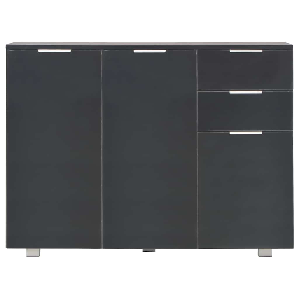 Sideboard High Gloss Black 107 x 35 x 80.5 cm