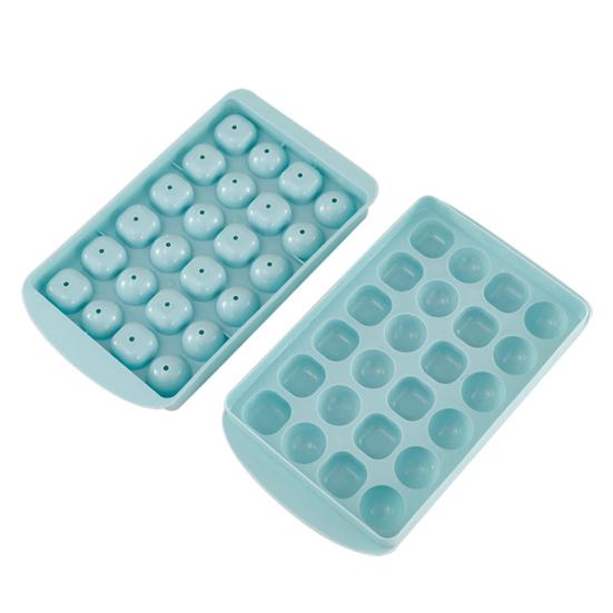 

Поддон для льда с крышкой, верхним сливным отверстием, герметичным слотом, переносной ручкой, быстросъемным краем, устойчивым к проливам, 24 сетками. Поддон для льда. Товары для дома небесно-голубой