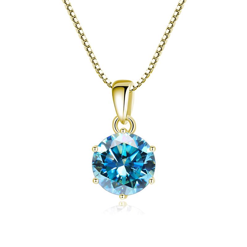 Butterflykiss 1 CT Real Moissanite Pendant Necklace For Women Top Quality 925 Silver Wedding Party Bridal Fine Jewelry