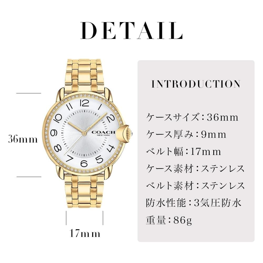 Coach Arden Women's Watch Silver Dial Stainless Steel Band 14503810