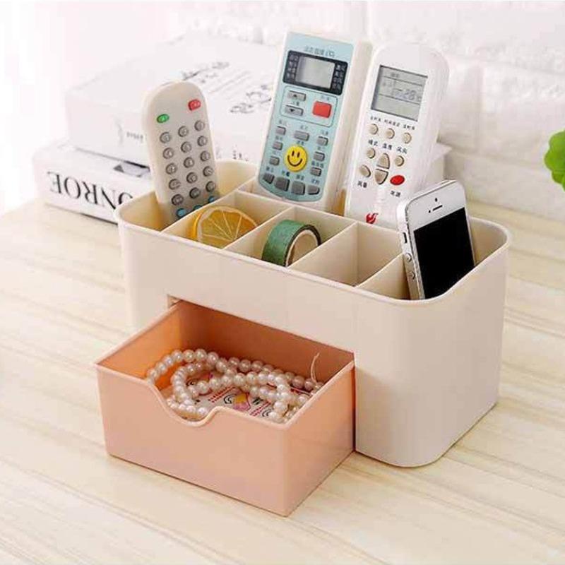 Jewelry and Cosmetics Storage Box - Drawer-style Plastic Office Desk Vanity Table Skincare Brush Lipstick Organizing Storage Rack