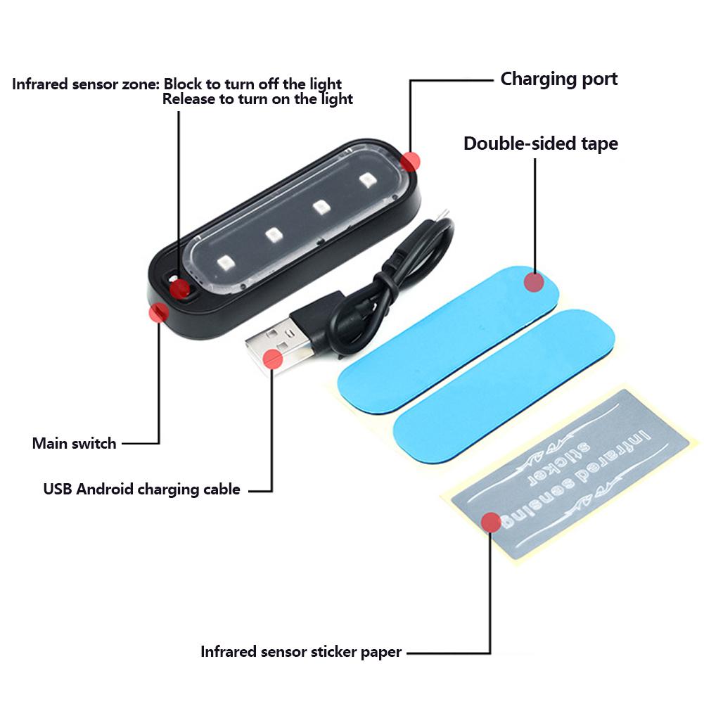 Wireless RGB Car Door Welcome Light Auto LED Decoration Ambient Lamps USB Charging Door Light Safety Anti-collision Signal Lamp