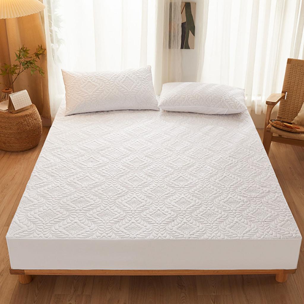 Mattress Cover Water Resistant Soft Dust Prevention Brushed Fabric Mattress Protector for Home Hotel 180x200cm