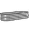 Galvanised Raised Garden Bed Metal Planter Box With Safety Edging For Flowers Herbs Succulents Silver
