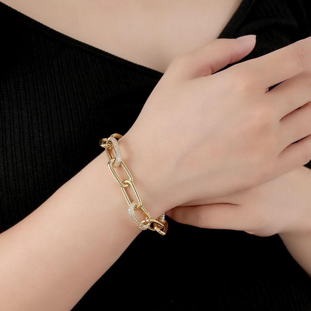 Pulsera Ovalada de Pedrería Europea y Americana: Joyería Esencial Diaria, Simple, de Moda, Versátil