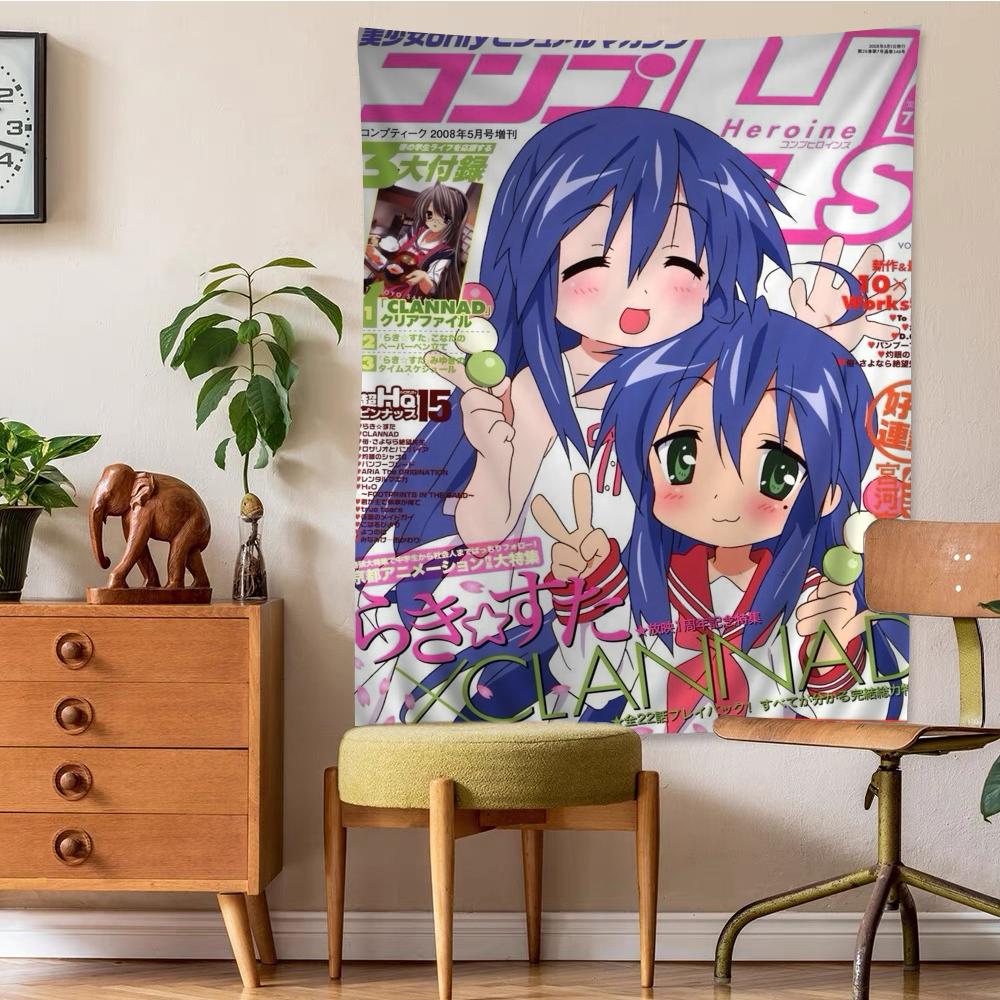 Lucky Star Anime Comedy Tapestry  Colorful Bohemian Wall Tapestries Mandala Wall Art Decor for Home Rental House  Dorm