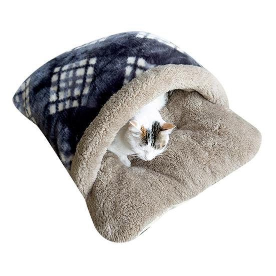 

Cozy Cat Bed Cave & Sleeping Bag Thickened Fleece Fully Enclosed Cat House with Anti-Slip Bottom for Cats or Small Dogs