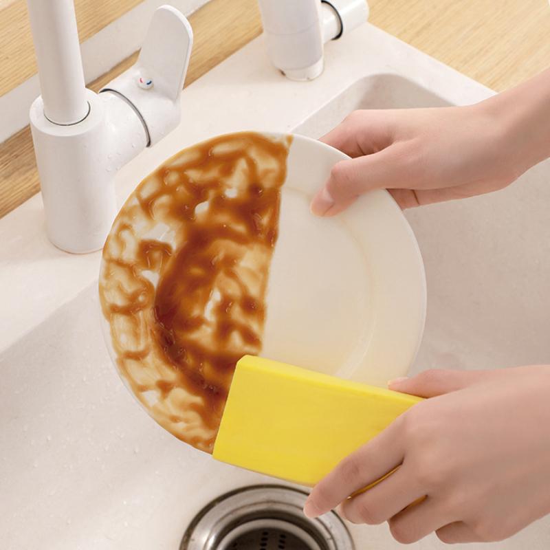 Ultra Absorbent Kitchen Sponge with Textured Surface for Strong Stain Removal and Glass Cleaning Tool