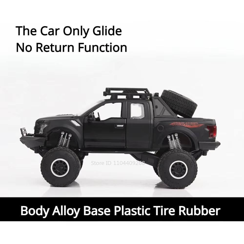 1:32 Scale Raptor F-150 BigFoot Pickup Car Model Toy Pull Back Sound&Light Off Road Truck Models Collection Gifts For Kids
