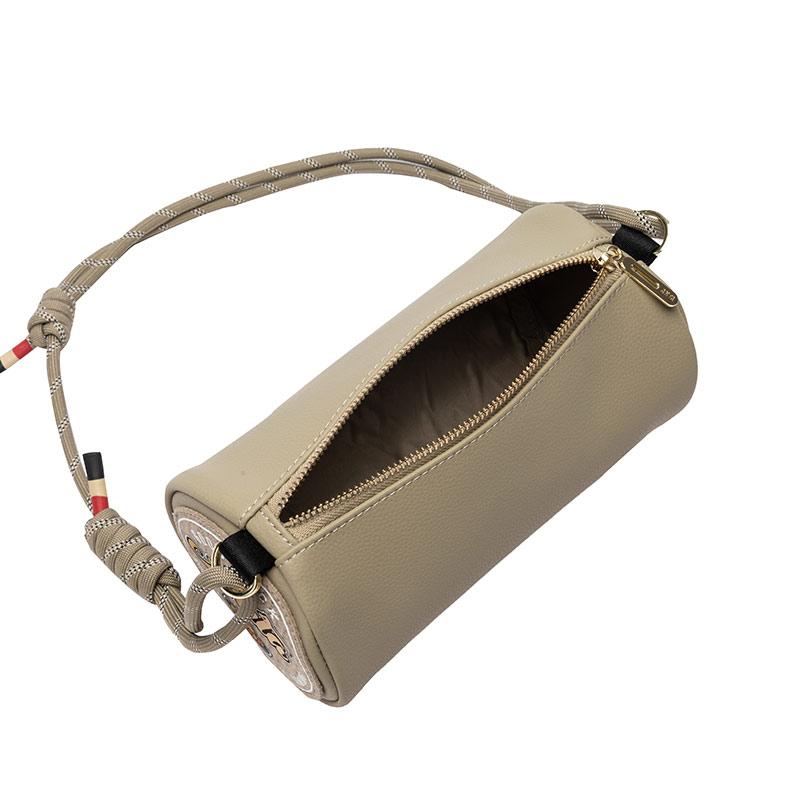 New Anta Life Collection Synthetic Leather Cylinder Bag Crossbody Bag Regular Unisex Glacier Gray 192518113-2