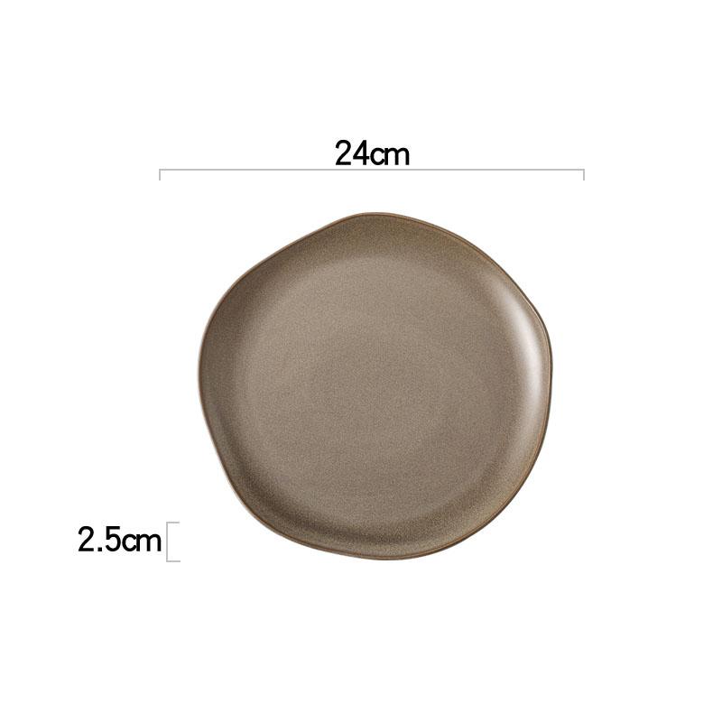 Vintage Ceramic Dinner Plate Creative Irregular Dessert Plate Snack Plate Pasta Sushi Plates Restaurant Specialty Tableware