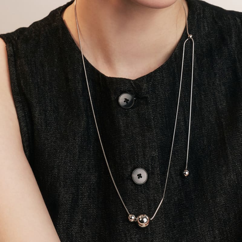 Hej båda bollar silikon långt halsband