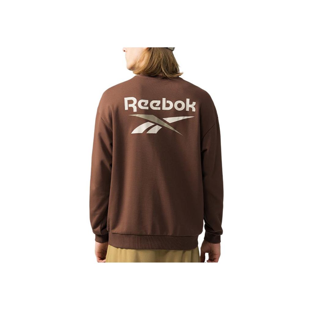 Reebok Round Neck Letter Casual Sports Long Sleeve Sweatshirt Unisex sweatshirt Brown 24FRM305UGBR