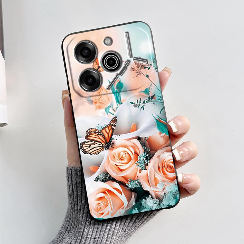 For Tecno Pova 6 Pro Case 6.78" Marble Black Silicone Soft Back Cover For Tecno Pova 6 Pro Phone Case Pova6 Pro 6Pro Coque Funda