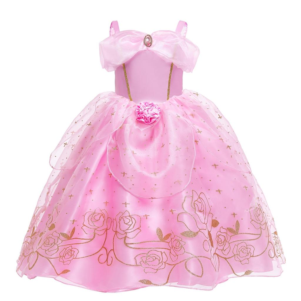 Princess Costume Fancy Dress Ball Costume For Little Girls Ages 2-10 Comes With Crown, Wand And Gloves Accessories