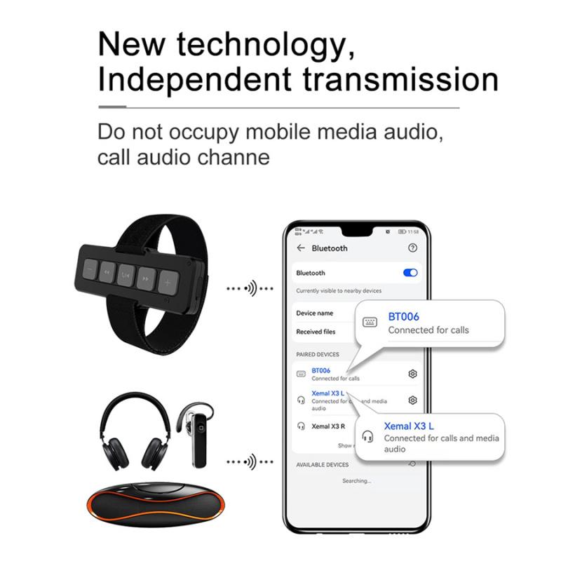 Wireless Bluetooth Motorcycle Handlebar Wrist Mount Remote Controller Waterproof