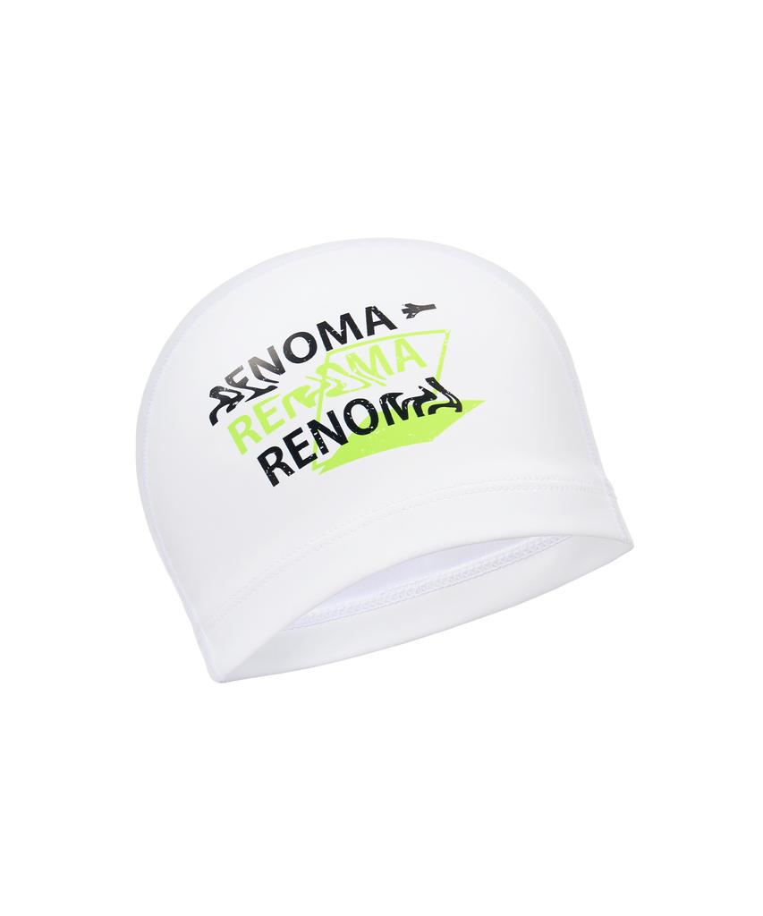 Lenomasuyeongbog Supplies Adult Wave Text Pu Swim Cap White Ro-Rc2F003-Wh