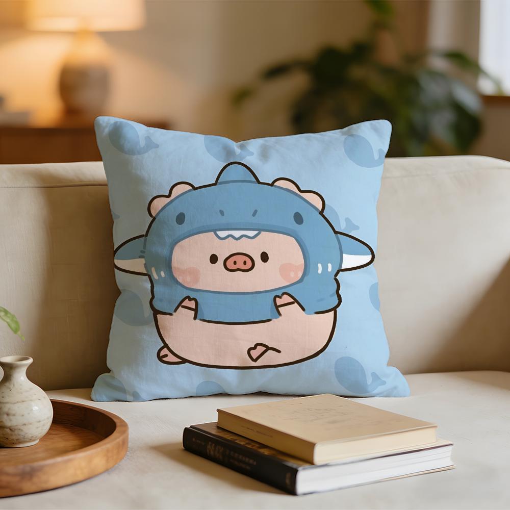 

Cute Anime Pink Pig Kwaii Cartoon Cushion Cover Short plush pillowcase for bed sofa carwashable 30x30cm