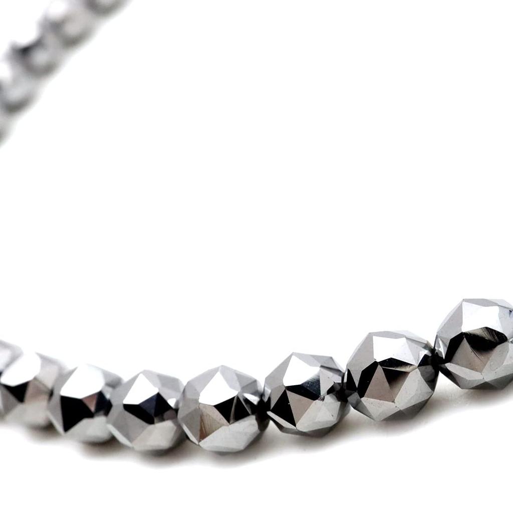 [GOLD STONE] Terahertz Ore Necklace, 6mm Star Cut, Power Stone, Natural Stone, Magnet Type, Approx. 40cm Long