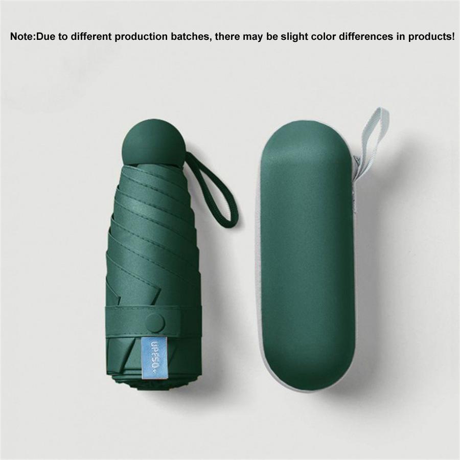 2pcs Portable Capsule Umbrella With Box, Dual Use Sunshade And Rain Protection Lightweight Folding Umbrellas For Office, Travel