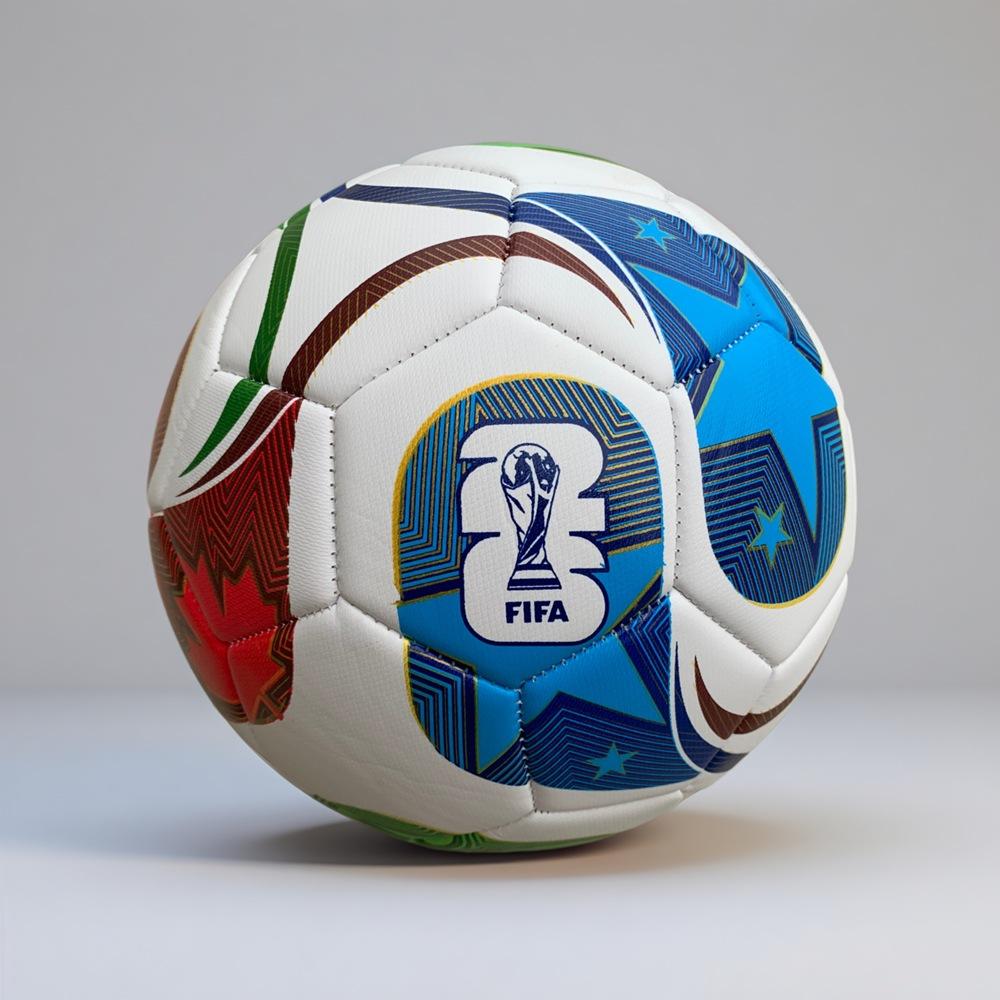 Size 5 PVC Machine Stitched Soccer Ball, Training and Match Ball for World Cup, Durable Anti-Slip Machine Stitching Soccer Ball