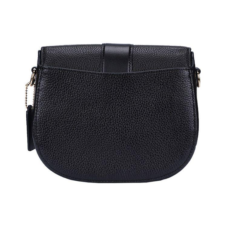Coach Georgie 21 Carriage Buckle Detachable Shoulder Strap Leather Wine God Bag Underarm Saddle Bag Crossbody Small Women Bags Black C3241-IMBLK