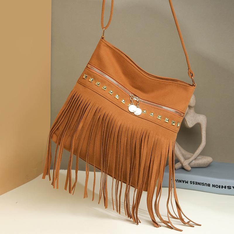 Tassel Shoulder Bag Women's Tote Bag Vintage Large Capacity Crossbody Bag