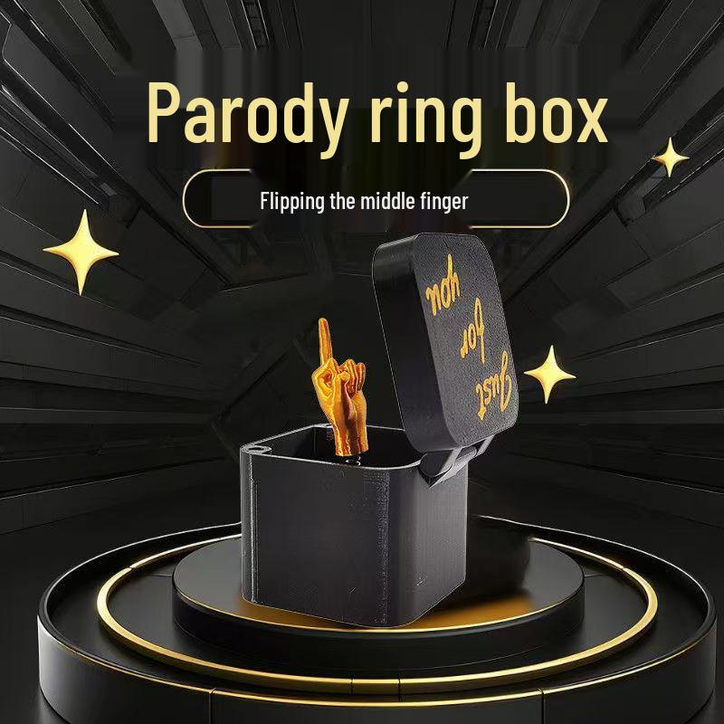 Newcomer Special - Creative Middle Finger Ring Box: High-End Gag & Stress Relief Prank