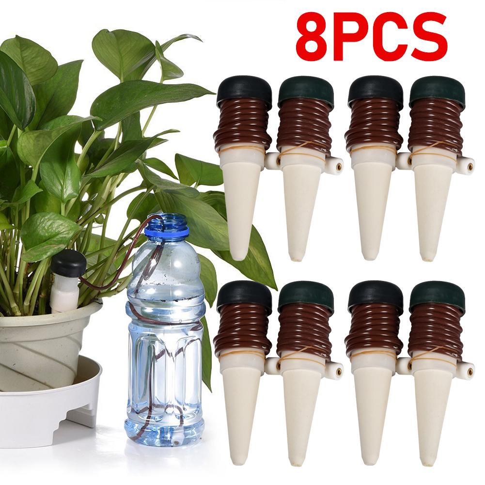 8pcs Self-Watering Auto Plant Waterers Drip Irrigation Watering System Automatic Indoor Plant Watering Device for Houseplant