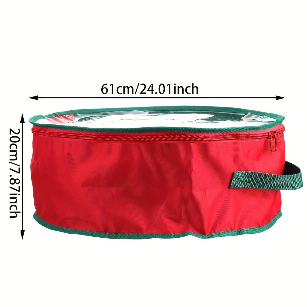 Heavy-Duty Christmas Wreath Storage Bag - Tear-Resistant, Transparent Slot & Sturdy Handles. Perfect Holiday Decor Organizer!