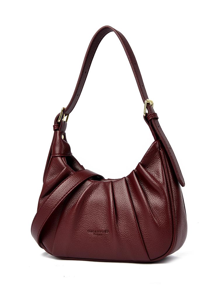 Geantă de umăr pentru femei cu design minimalist - Geantă de mână plisată uni, Geantă crossbody la modă potrivită pentru uz zilnic și cumpărături