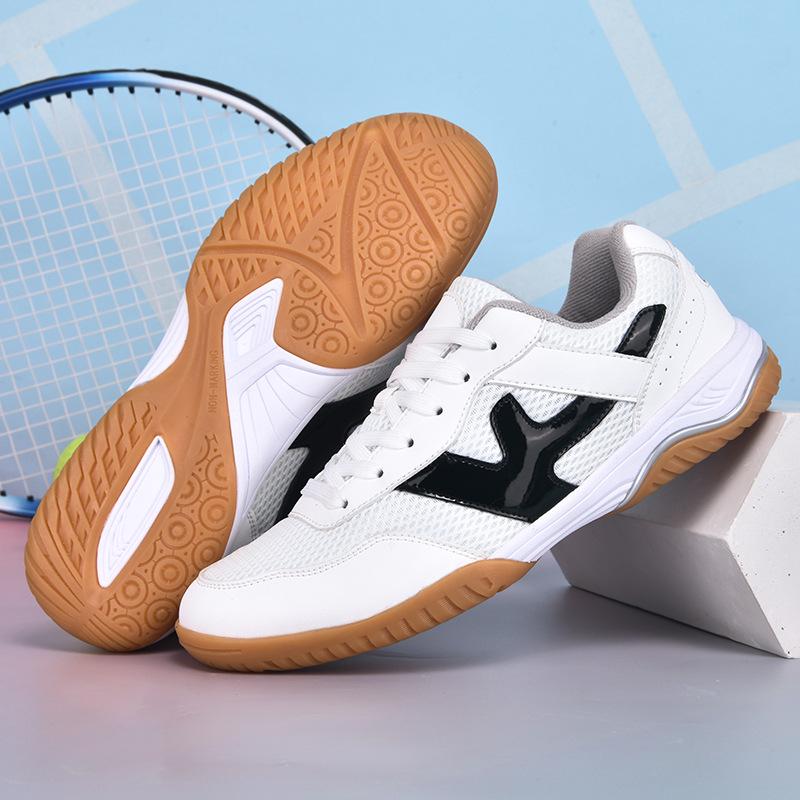 Profesjonalne buty do badmintona do handlu zagranicznego, buty tenisowe męskie i damskie antypoślizgowe amortyzujące, sportowe bez sznurowania z obrotowym guzikiem