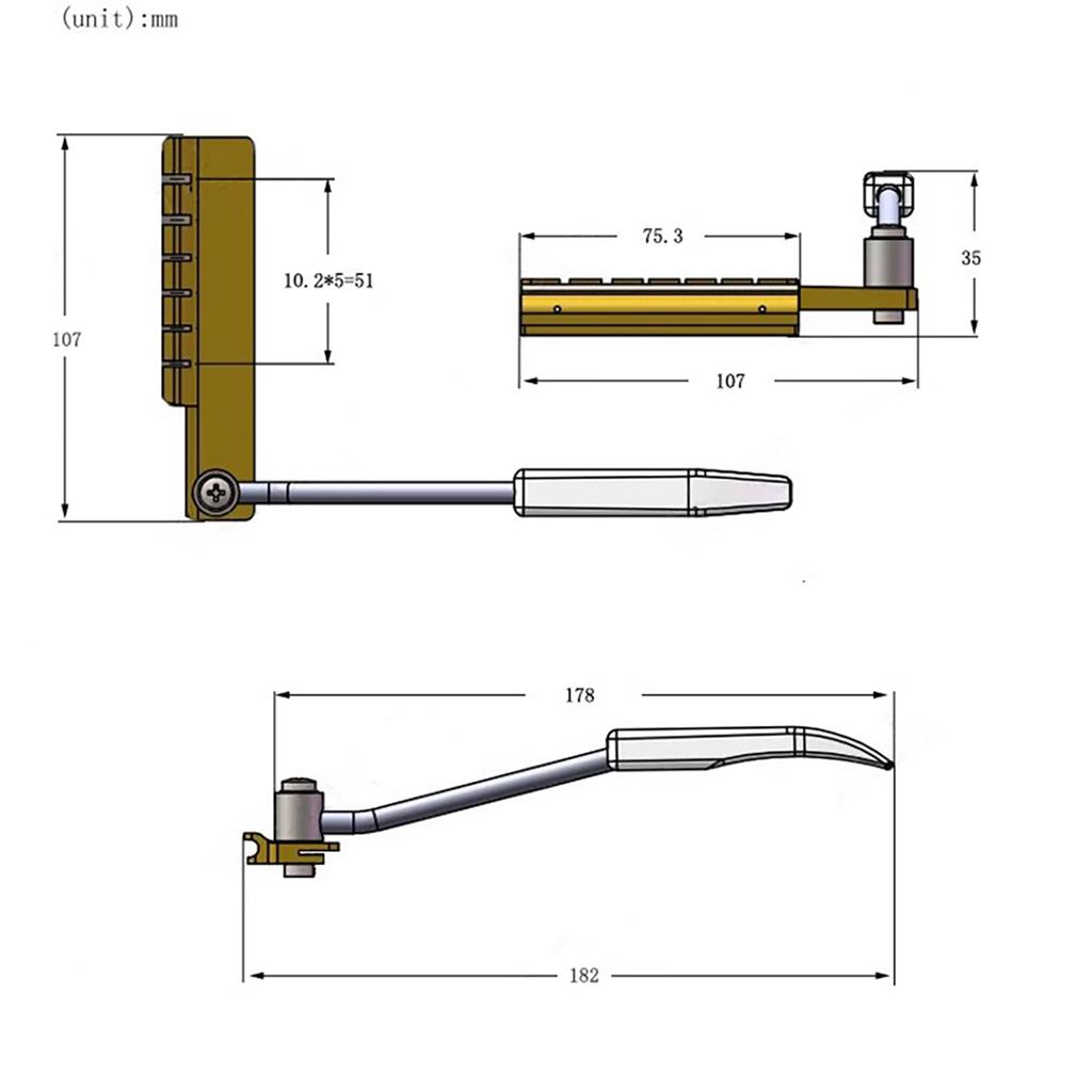 1 Set Short Verson Maestro Vibrola Tremolo Bridge Jazz Tremolo Bridge for SG LP Style Electric Guitar Accessories