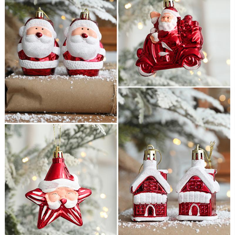 Santa Pendant High-quality Materials Beautifully Holiday Gifts Snowman Pendant Cartoon Design Bright Colors Holiday Accessories