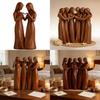 Heart Resin Decor Figurine With Wooden Texture For Home And Garden Decor
