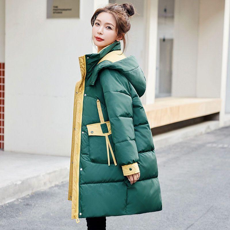 Down Coat for Women Winter Jacket Fleece Thickened Plush Hooded Loose Windproof Casual Jacket