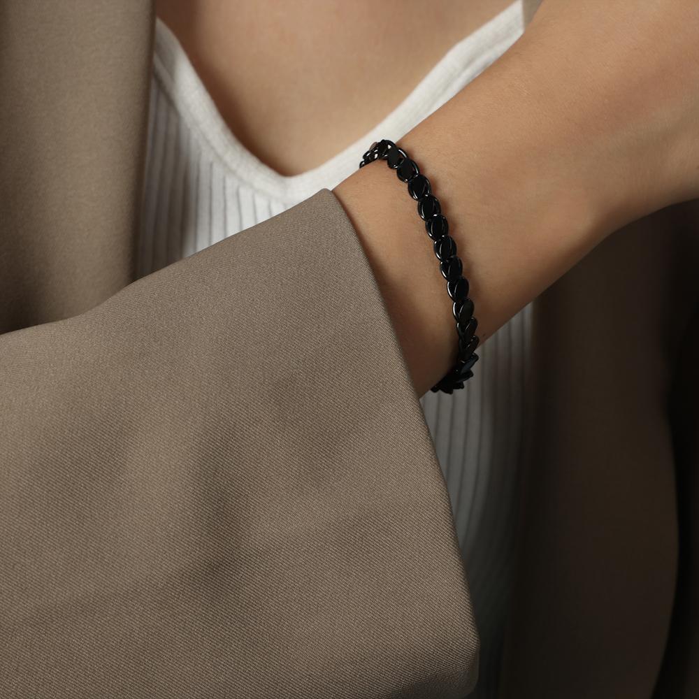 Neuer Stil Twist Gliederkette & Armband Schmuckset Titanstahl Goldfarben Kette für Damen