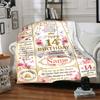 14Th Birthday Celebration Personalized Name Flannel Blankets Are Versatile Serving As Bed Blankets Office Shawls And For Home And Outdoor Camping