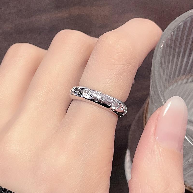 Neues Nischendesign Liebe Stern Schmetterling Öffnungsring Licht Luxus Hoher Sinn Kalter Wind Zirkonring