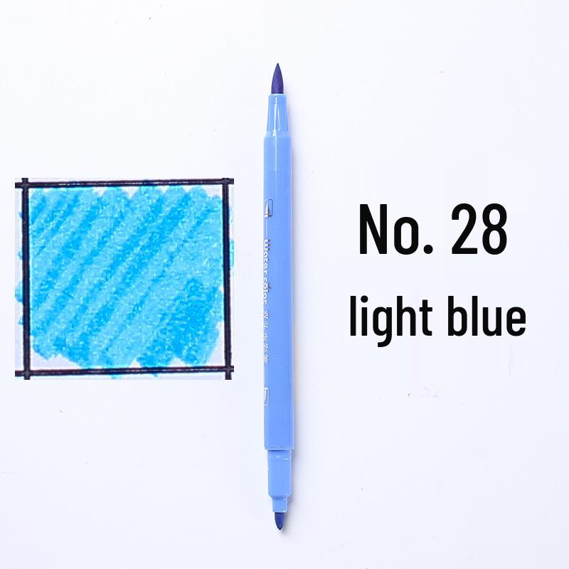Large Capacity Double-Ended Watercolor Marker - Blue, Yellow, Black