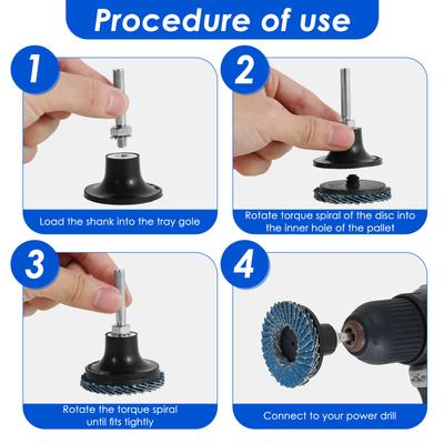 60Pcs 2 Inch Alumina Die Grinder Sanding Disc Mini Flap Disc Set with 1/4 Inch Holder Flap Grinding Wheel Roll Lock Flap Wheel