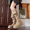 Fashion Vintage Platform Women Over The Knee High Boots Fashion Double Fold Wearing Mordern Long Botas Para Mujer
