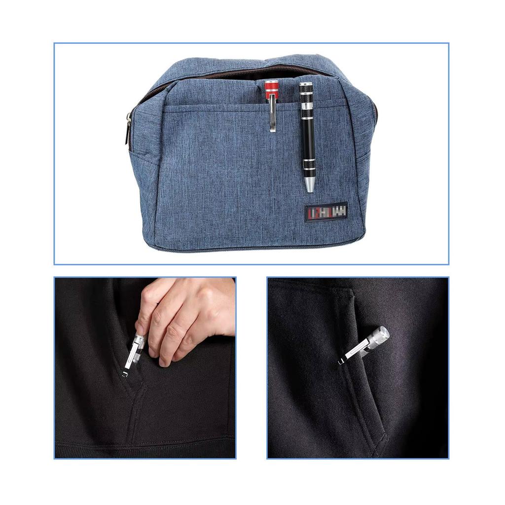 Pocket-Sized Precision Screwdriver With 8 Bits In The Shape Of An Aluminum Pen