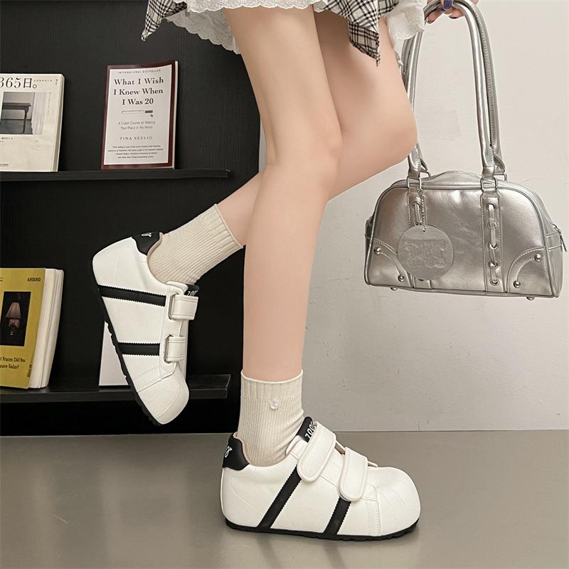 Shell head Velcro big head platform breadboard shoes women's new versatile breathable casual sports little white shoes
